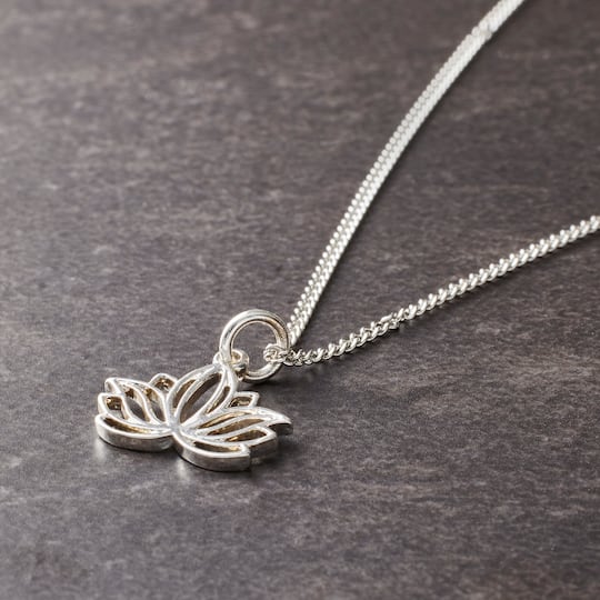 Silver Plated Lotus Charm by Bead Landing™